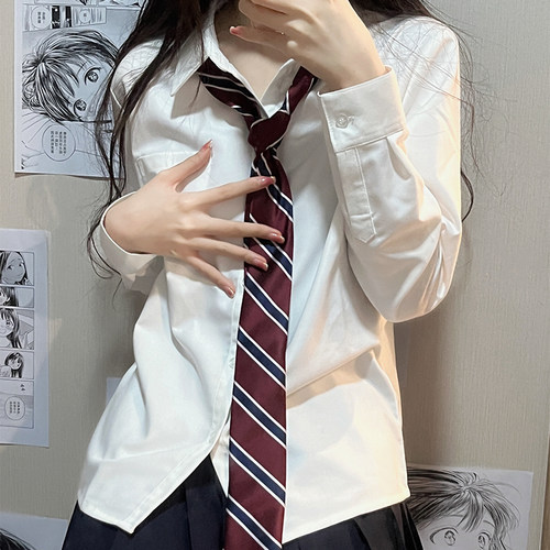 轻音柠檬jk长袖衬衫显瘦收腰内搭