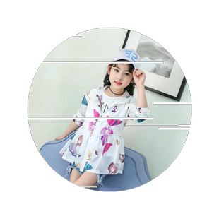 夏季中大童碎花防晒服外套超洋气超薄款防紫外线女孩中长款防晒衣