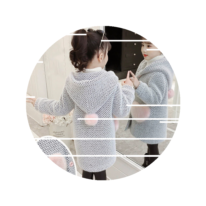 女童新款2025秋冬洋气长款毛呢外套儿童加厚呢子大衣宝宝冬装保暖