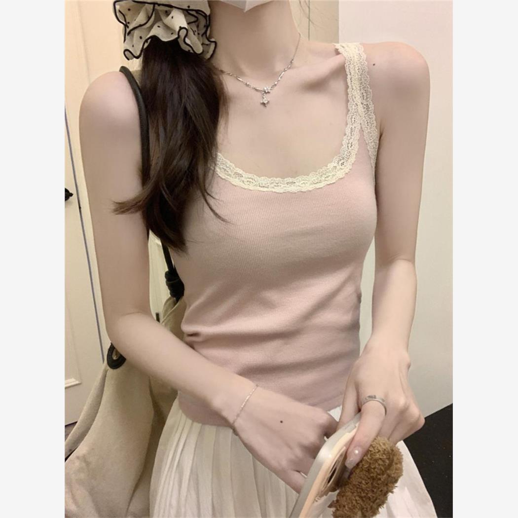 【用好料】蕾丝花边吊带背心女夏外穿2025新款性感纯欲风短款上衣