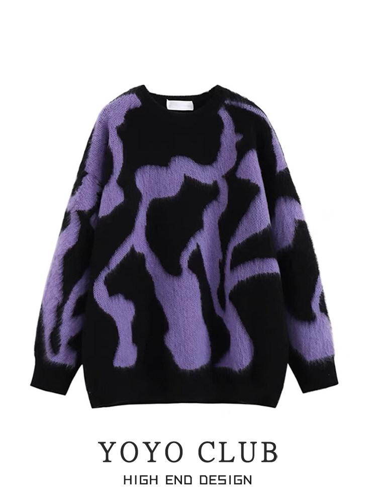 YOYO CLUB 여성용 배 모양 바디 슈트 가을 겨울 청바지 게으른 스타일의 니트 스웨터 세트