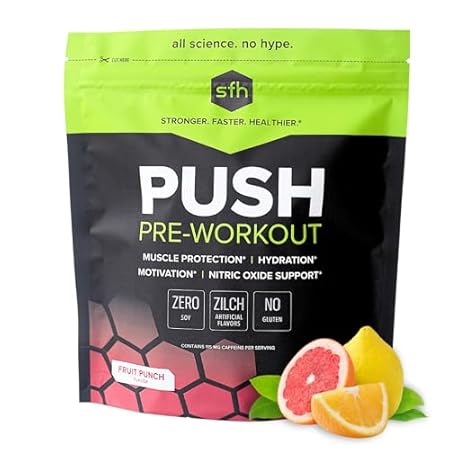 SFH Push Pre-Workout Powder (Fruit Punch) BCAAs for Muscl