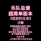 生命 S13 怒放 乐队总谱 汪峰鼓贝斯吉他谱PDF附音频 简单版