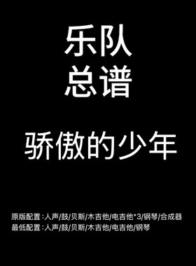 C121乐队总谱 骄傲的少年 鼓贝斯吉他钢琴键盘乐队谱PDF附音频