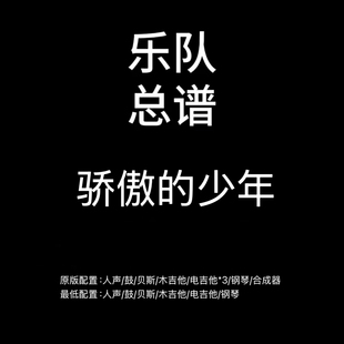 C121乐队总谱 骄傲的少年 鼓贝斯吉他钢琴键盘乐队谱PDF附音频