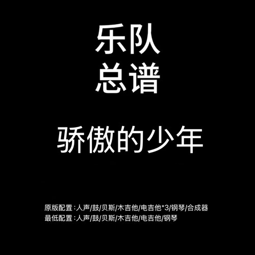 C121乐队总谱 骄傲的少年 鼓贝斯吉他钢琴键盘乐队谱PDF附音频