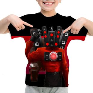 Camiseta de inodoro Skibidi divertida para ni?os, Top inform