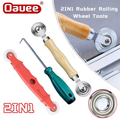 Mango de madera y ruedas de acero, herramienta rodante para