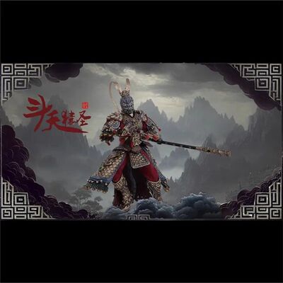 Joy Man Preto Mito Figura Móvel, Dou Tian Ape Saint Wukong