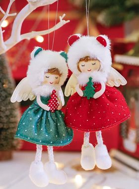 Christmas Angel Plush Doll Pingente, Xmas Tree Hanging Ornam