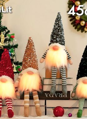 Elf Gnome boneca com luz LED, decora??es de Natal para casa,