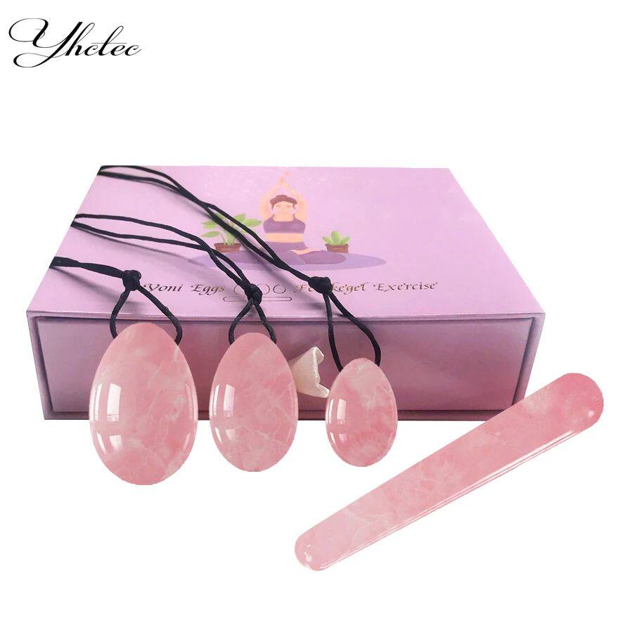 Natural Rose Quartz Yoni Egg Jade Eggs Women Kegel Exerciser