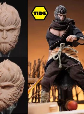 Cabe?a escultura roupas modelo para figuras de a??o, preto m