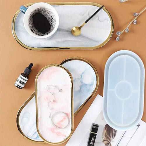 Molde de silicona para manualidades, placa gruesa ovalada, b