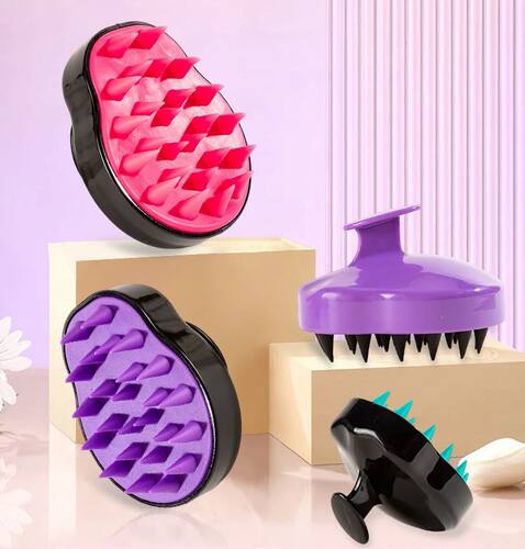 Soft Silicone Head Scalp Massage Comb, Shampoo Brush, Pente