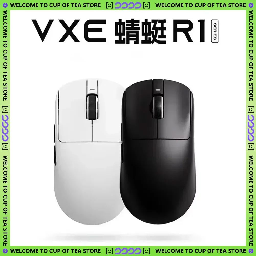 Vgn vxe libélula r1 pro mouse preto branco se 4k receptor l