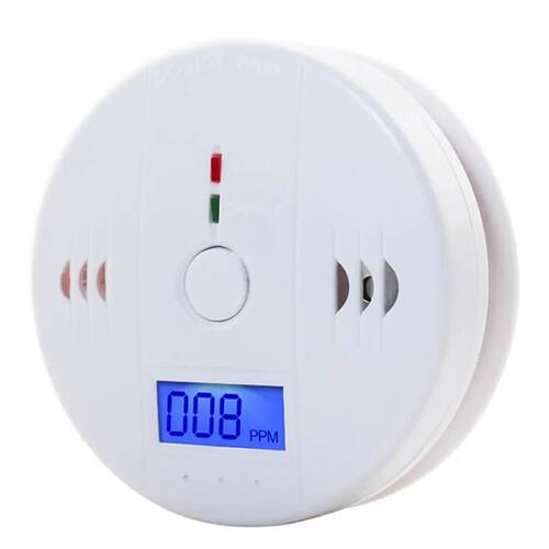Monóxido de Carbono Detector com LCD Digital, CO Sensor, En