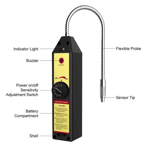 Detector de fugas de freón CFC HFC, refrigerante de Gas hal
