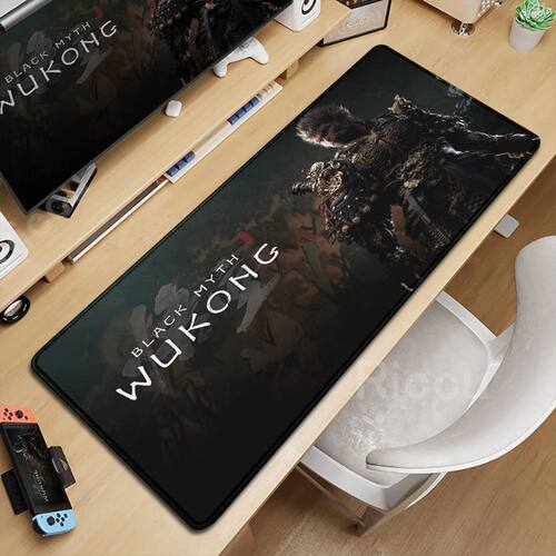 Preto Mito Wukong Mouse Pad, Tamanho Grande Mats, Acessório