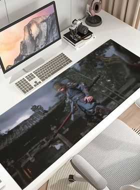 Mito preto Wukong Mouse Pad, teclado de bloqueio de borda an