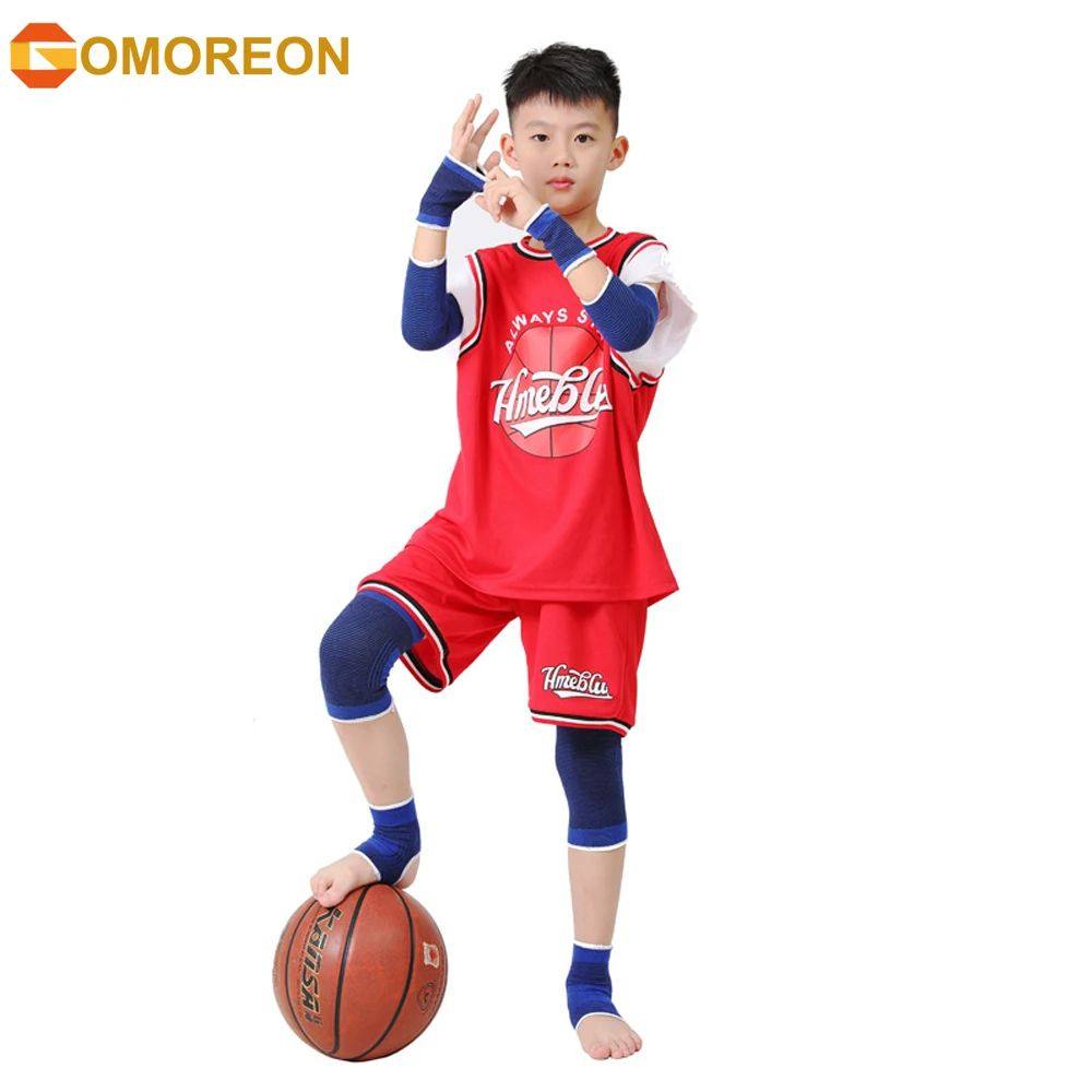 GOMOREON-Kids Cotovelo e Joelho Brace, Suporte de Pulso e To - 实物图