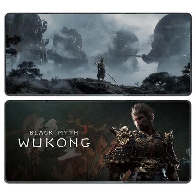 Tapete de mouse para jogos wukong, mito preto, grande, anime