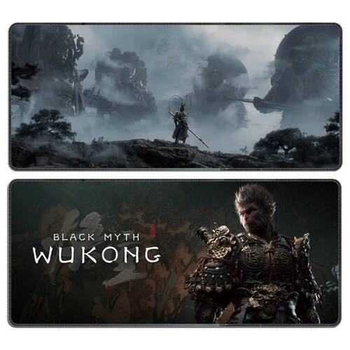 Tapete de mouse para jogos wukong, mito preto, grande, anime