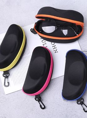 Carabiner EVA Eye Glasses Hard Case com Zipper, óculos Prot