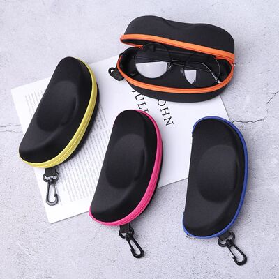Carabiner EVA Eye Glasses Hard Case com Zipper, óculos Prot