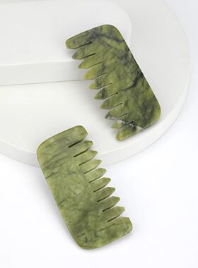Natural Jade Massagem Comb, cabe?a Meridian Scalp, rosto, ol