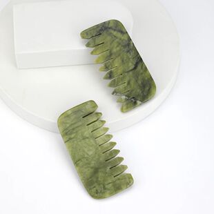 Natural Jade Massagem Comb, cabe?a Meridian Scalp, rosto, ol