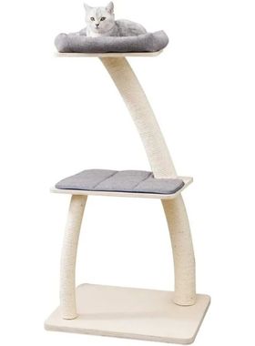 Premium Contraplacado Cat Tree Tower com Co?ar Escalada Post