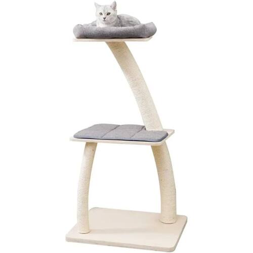 Premium Contraplacado Cat Tree Tower com Co?ar Escalada Post