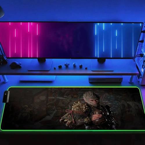 Wukong RGB Mouse Pad com bloqueio de borda, tapete de mesa d