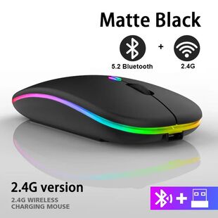 Mouse Sem Silencioso Bluetooth LED Fio Recarregável