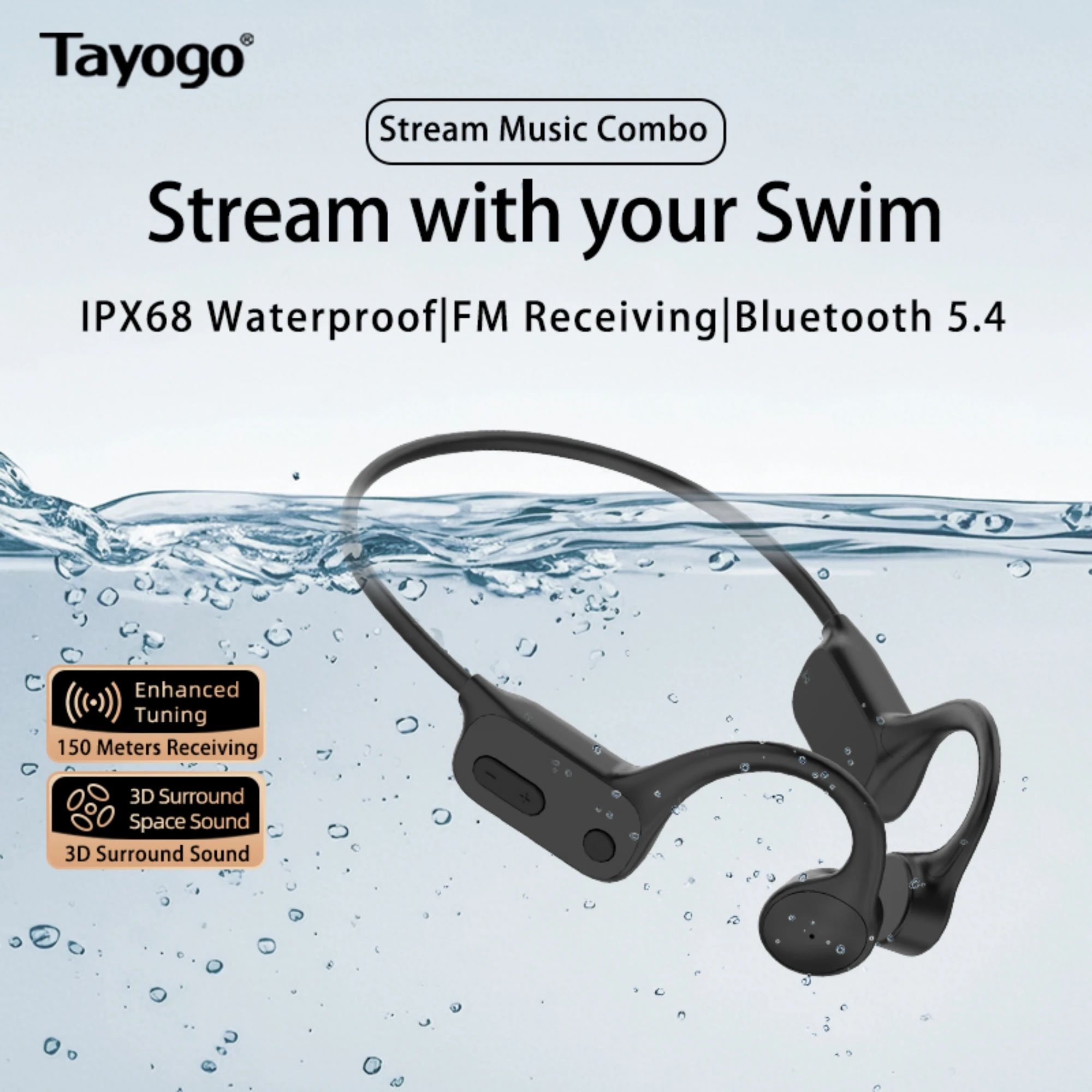 Bone Conduction Headphones Open Ear with Mic,15Hrs Playtime图片
