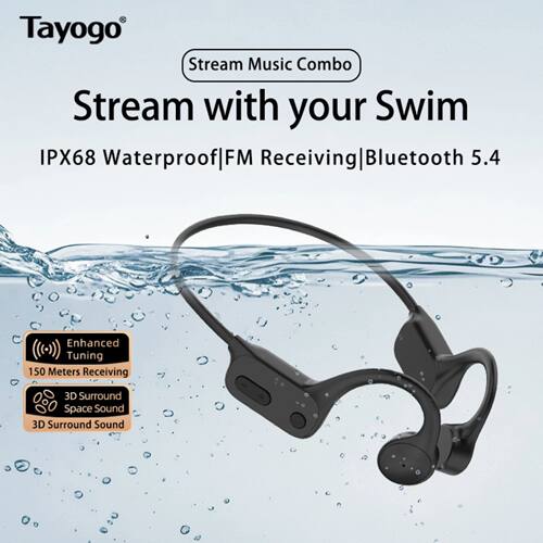 Bone Conduction Headphones Open Ear with Mic,15Hrs Playtime