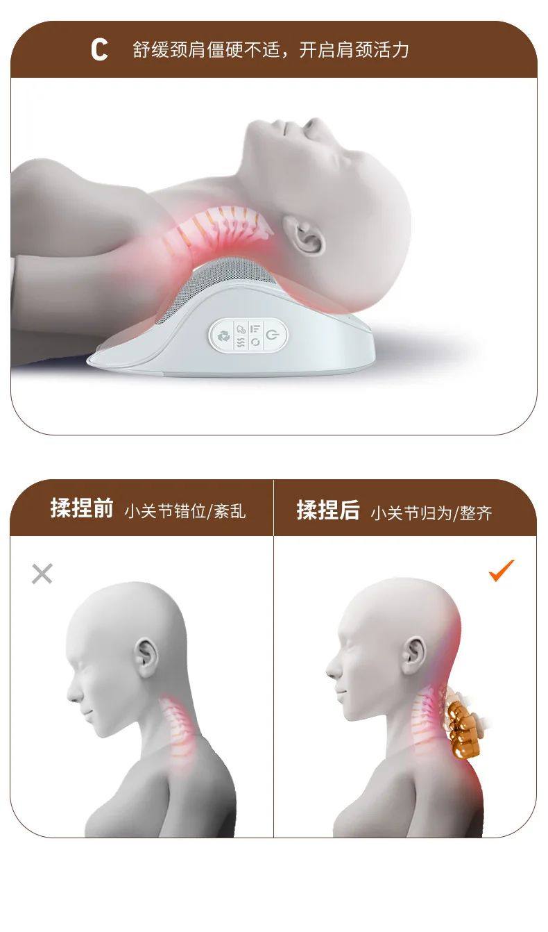 3D Neck and Back Massager Device Shiatsu Heating Shoulder Ma