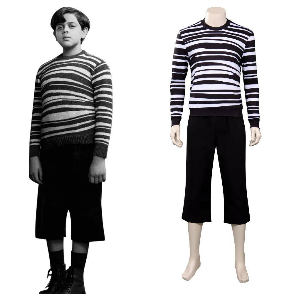 Wednesday addams pugsley cosplay traje outfits halloween car
