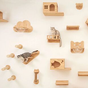 Wall Mounted Cat Escalada Prateleiras, Escada De Corda, Plat