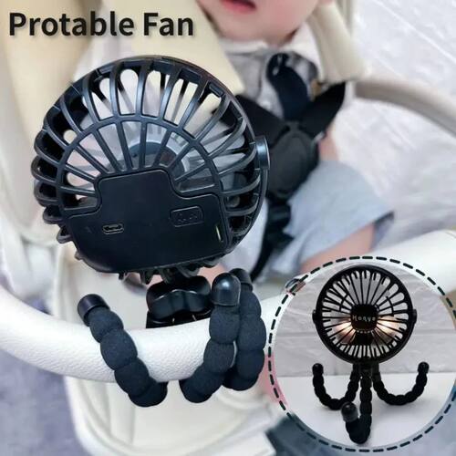 Baby Stroller Fan Hand Held Rechargeable USB Bladeless Small