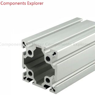 Perfil de extrusión de aluminio plateado, 300mm, 100100, Ta