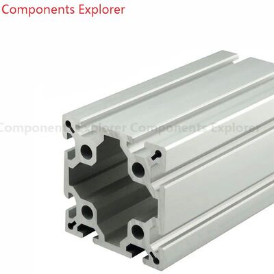Perfil de extrusión de aluminio plateado, 300mm, 100100, Ta