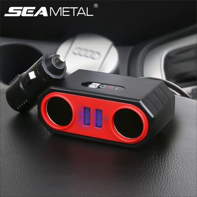 SEAMETAL-cargador USB para mechero de coche, divisor de ench