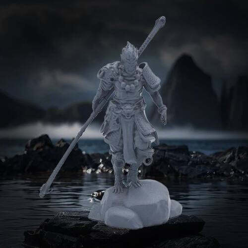 Preto Wukong Cinza Modelo Figura Ornamentos, DY, Colorir, Cr