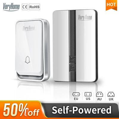 Campainha sem fio à prova dwireless água auto-alimentado b