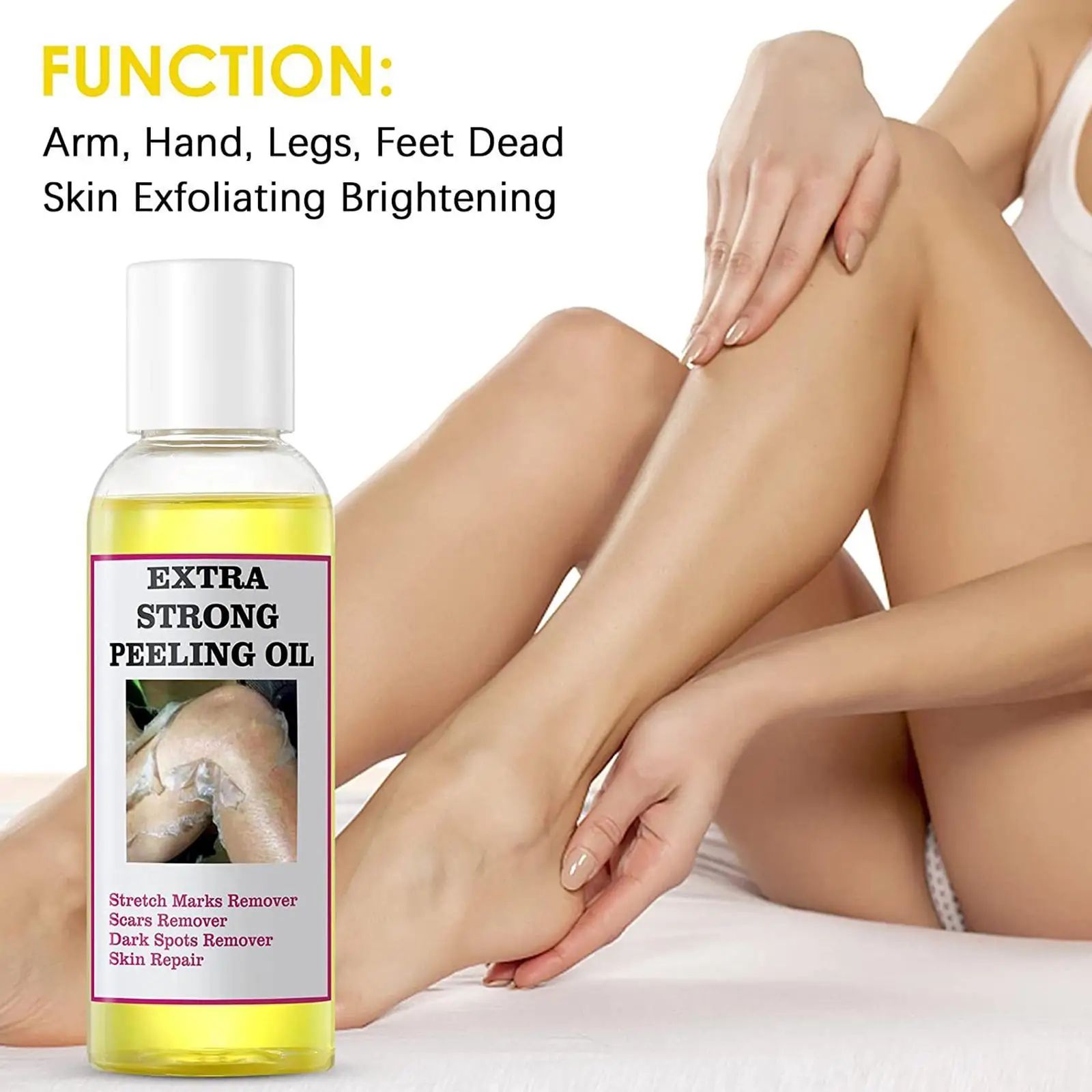 Aceite Peeling amarillo para masaje corporal, planta blanque