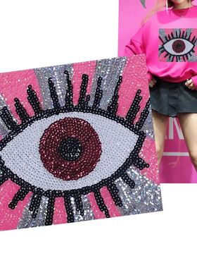 Patch Bordado Rosa Quadrado, Moda Drop Eyes Iron On Sewing,