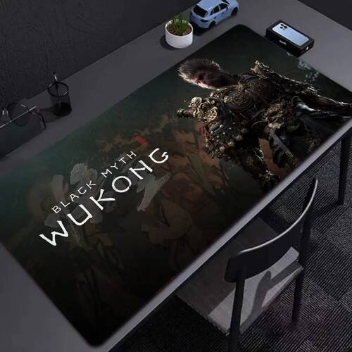 Wukong Non-Slip Rubber Mousepad, Black Myth Mouse Pad, Edge