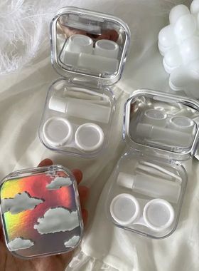 Lente De Contato Caixa De Armazenamento Com Espelho, Recipie